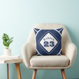 Blåidrottstema dekorativ kudde