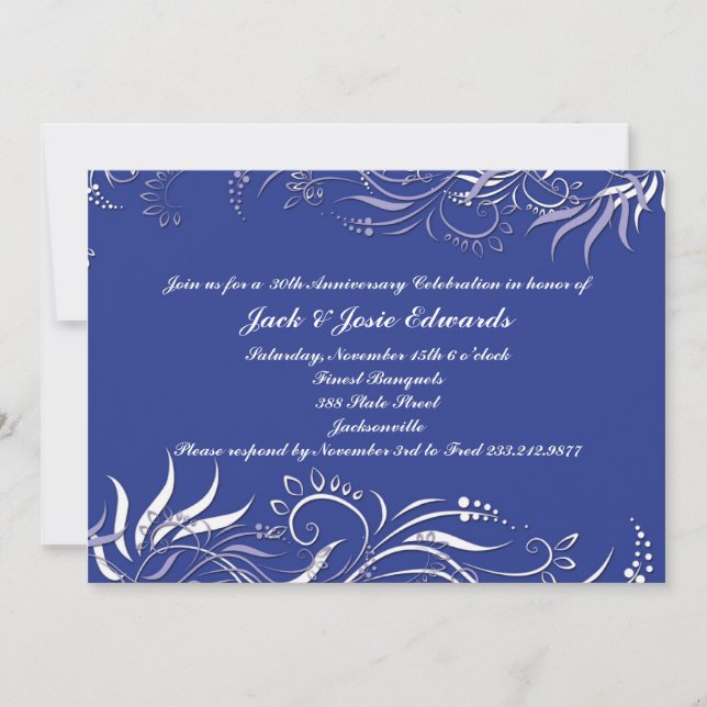 Blåig inbjudan till sommarårsdag (Framsida)