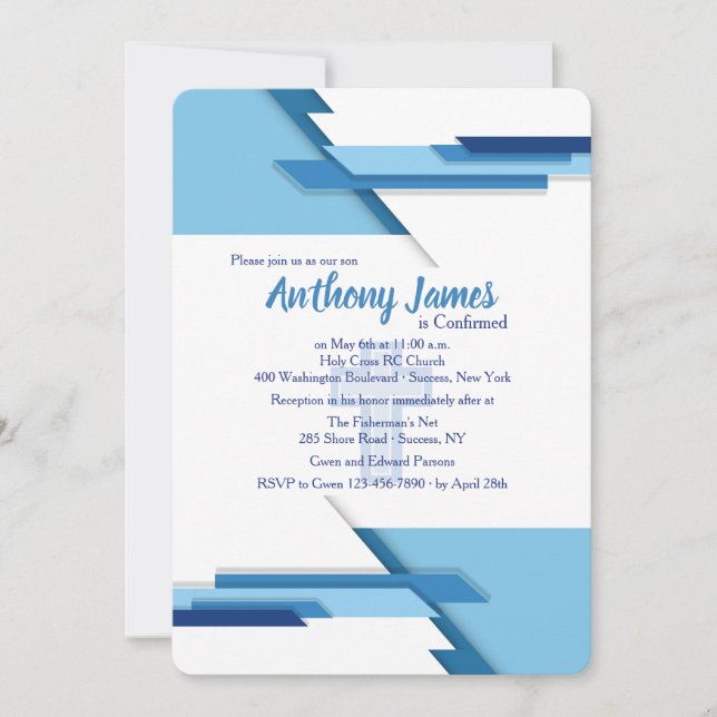 Blåinbjudan för lämnat Höger Inbjudningar (Framsida)