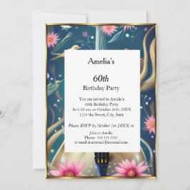 Blåinbjudan till abstrakt Födelsedagsfest  Inbjudningar