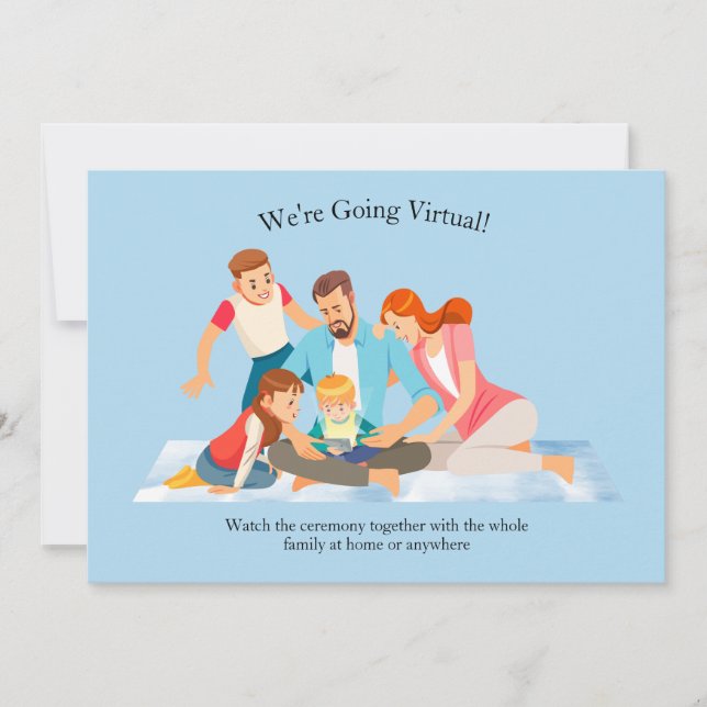 Blåinbjudan till online Studenten Ceremony Inbjudningar (Framsida)