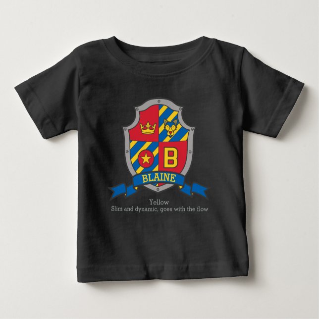 Blaine namn betyder vapensköld knights sköld hund t shirt (Framsida)