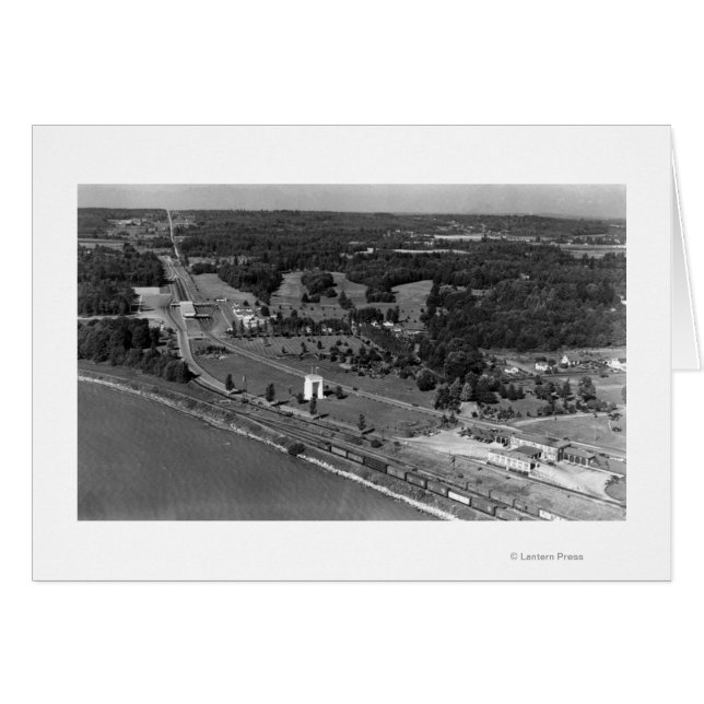 Blaine, WA Birds Öga View and Int. Peace Arch Hälsningskort (Framsidan Horizontal)