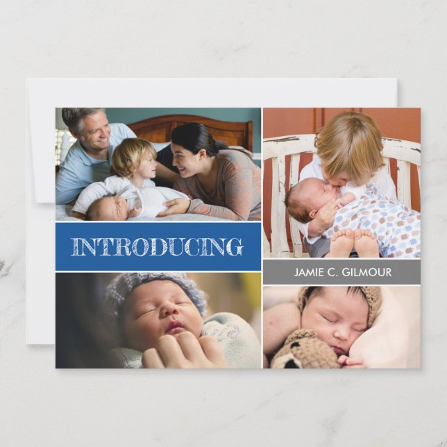 Blåintroduktion Fotokollage för andra Anpassningsb Meddelande (Framsida)