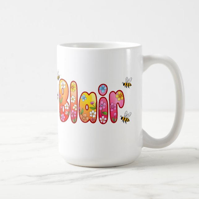 Blair - Blommig och Bidesign Mugg (Höger)