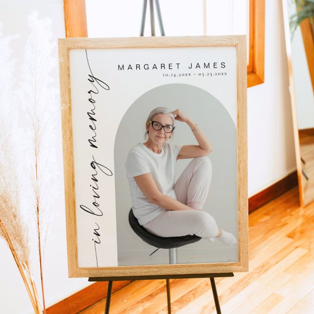 BLAIR Boho Arch Photo Memorial Funeral Välkommen Poster (Skapare uppladdad)