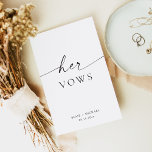 BLAIR Boho minimerar hennes Bröllop-kort Kort<br><div class="desc">Hennes vow bok har en bländande modern kalligrafi och klassisk serif typsnitt. Använda den här mallen om du vill redigera färgerna typsnitt,  font färg och bakgrund för att matcha händelsens behov. Det här löftet bok är perfekt för din elegant,  romantiska och minimalistiska bröllop.</div>