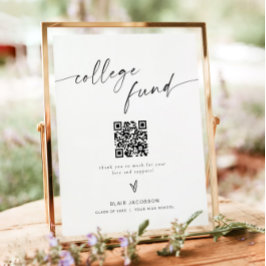 BLAIR Minimalist Boho College Fund Donation Sign Poster