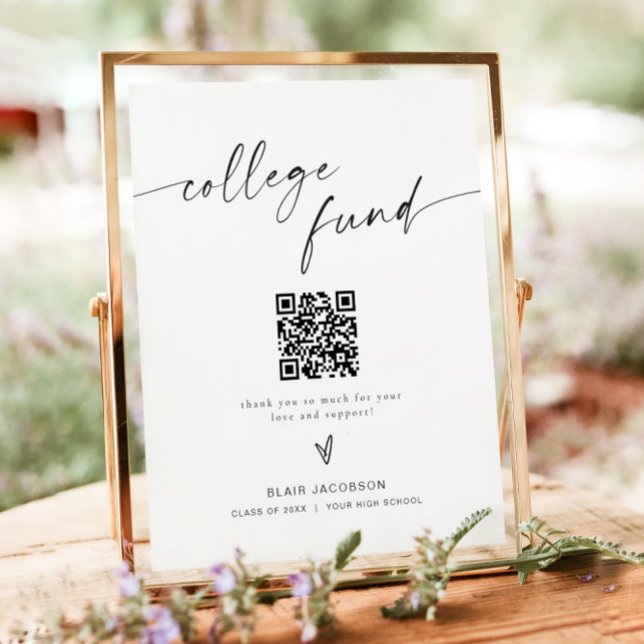 BLAIR Minimalist Boho College Fund Donation Sign Poster (Skapare uppladdad)