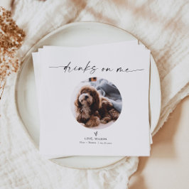BLAIR Minimalist Hund Pet Photo Bröllop Cocktail Pappersservett