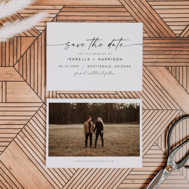 BLAIR Modern Bohemian Font Photo Save Date Inbjudningar (Skapare uppladdad)