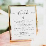 BLAIR Modern Bohemian Låt oss Drink Pub Menu Poster<br><div class="desc">Den här pub-menyn poster ett modernt, bohemskt, handskrivet typsnitt och en enkel minimalistisk utformning. Den enkla kombinationen svart och vitt färg gör det till ett tillägg till perfekten i alla händelser. Använda den här menyn för din bröllopsmottagning, möhippa, pension party etc. Redigera *de flesta formuleringar för att uppfylla dina behov....</div>