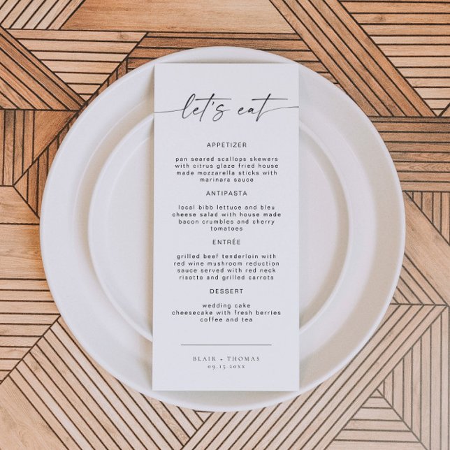 BLAIR Modern Bohemian Låt oss Eat Dinner Menu Meny (Skapare uppladdad)