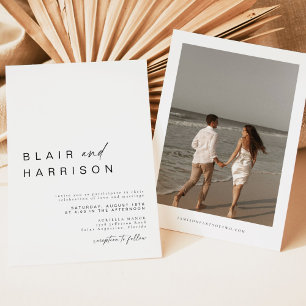 BLAIR Modern Bohemian Simple Photo Bröllop-inbjuda Inbjudningar