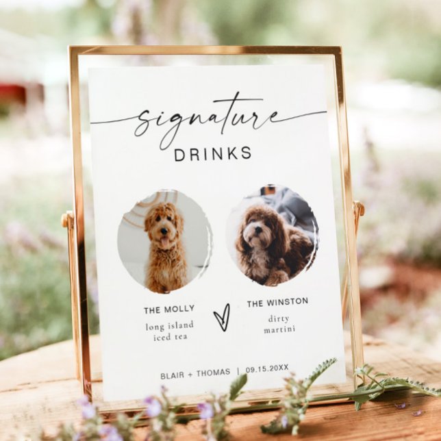 BLAIR Modern Boho 2 Photo Hund Namnteckning dryck Poster (Skapare uppladdad)