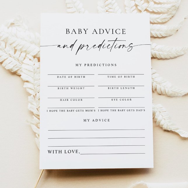 BLAIR Modern Boho Baby Advice and PredicCard Inbjudningar (Skapare uppladdad)