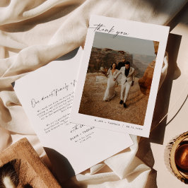 BLAIR Modern Boho Photo Bröllop Tackkort Inbjudningar
