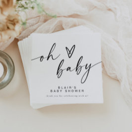 BLAIR Modern Minimal Boho Oh Baby Shower Pappersservett