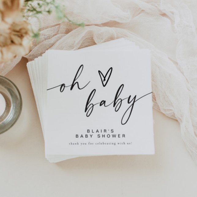 BLAIR Modern Minimal Boho Oh Baby Shower Pappersservett (Skapare uppladdad)