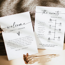 BLAIR Modern Minimal välkomstkort för Brev i tidsl Inbjudningar