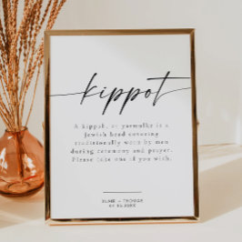 BLAIR Modern minimalist Kippot Kippah Bröllop Poster
