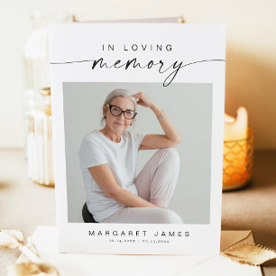 BLAIR Modern Minimalist Memorial-begravningsprogra Kort
