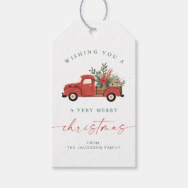 BLAIR Scandinavian Red Car Tree Christmas Presentetikett