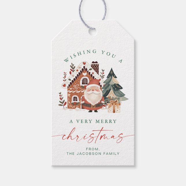 BLAIR Scandinavian Santa Christmas Tree Holiday Presentetikett (Framsidan)