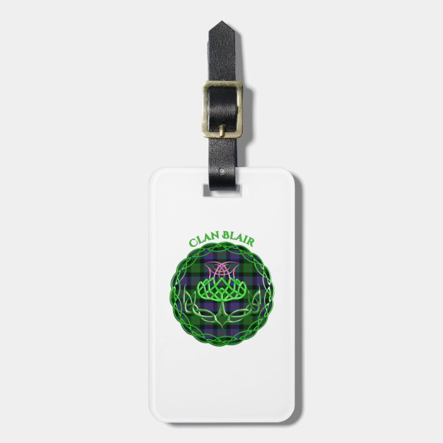 Blair Scottish Tartan Celtic Thistle Bagagebricka (Vertikal Framsida)