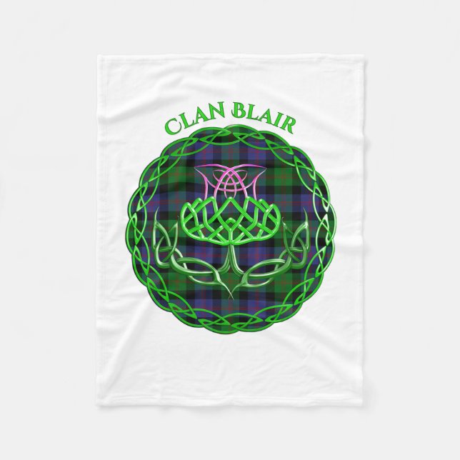 Blair Scottish Tartan Celtic Thistle Fleecefilt (Framsidan)