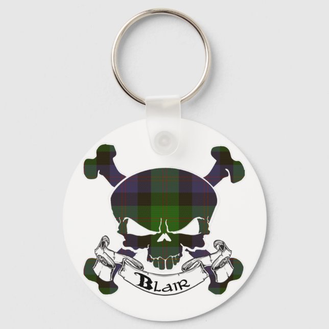Blair Tartan Skull Keychain Nyckelring (Framsida)
