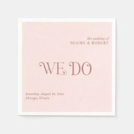 Blaire Blush Rosa Modern Bröllop Pappersservett