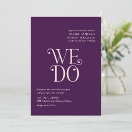 Blaire Lila Modern Bröllop Inbjudningar