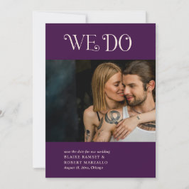 Blaire Lila Modern Bröllop Spara Datumet