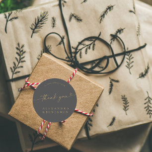 BLAIRE Modern Calligraphy Bröllop Sweet Tack Runt Klistermärke