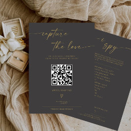 BLAIRE Modern Calligraphy I Spy Bröllop Game Menu OSA Kort