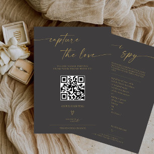 BLAIRE Modern Calligraphy I Spy Bröllop Game Menu OSA Kort