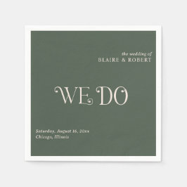Blaire Moss Grönt Modern Bröllop Pappersservett