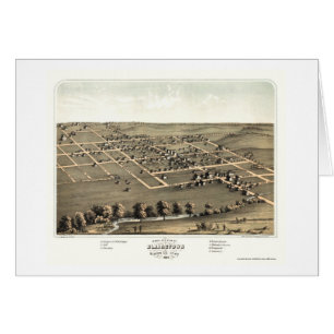Blairstown panorama- karta för IA - 1868 Hälsningskort
