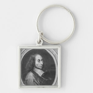 Blaise Pascal Fyrkantig Silverfärgad Nyckelring