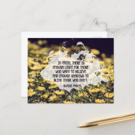 Blaise Pascal Inspirational Quote "in trust" Vykort