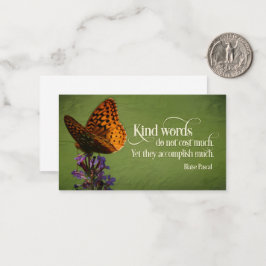 Blaise Pascal Inspirational Quote "Kind ord" Anteckningskort