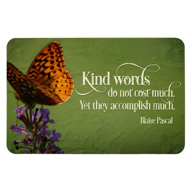 Blaise Pascal Inspirational Quote "Kind ord" Magnet (Horisontell)