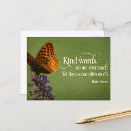 Blaise Pascal Inspirational Quote "Kind ord" Vykort
