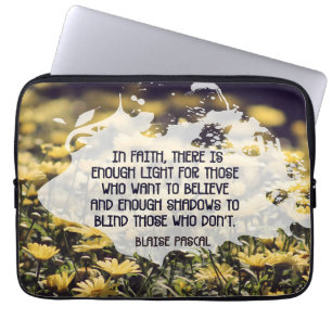 Blaise Pascal Inspirerande Citat "I tro" Laptop Fodral