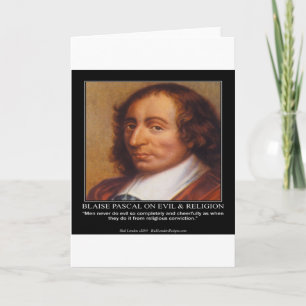 Blaise Pascal Religiösa EvilQuote Kort