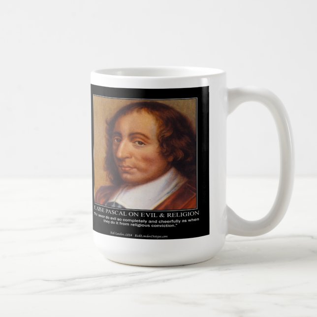 Blaise Pascal Religiöst Ont Citat Kaffemugg (Höger)