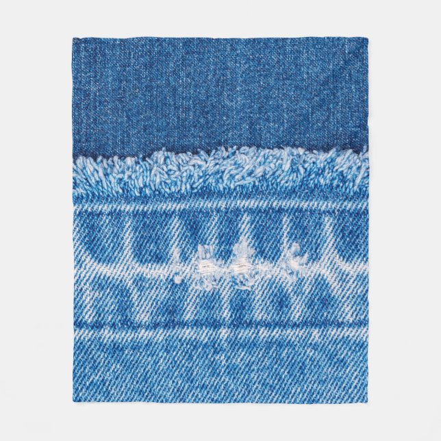 Blåjeans denim-textur fleecefilt (Framsidan)