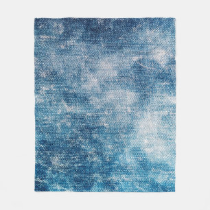 Blåjeans denim-textur fleecefilt
