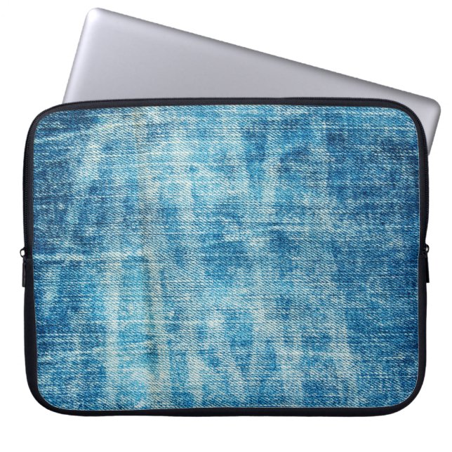 Blåjeans denim-textur laptop fodral (Framsidan)